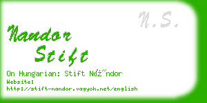 nandor stift business card
